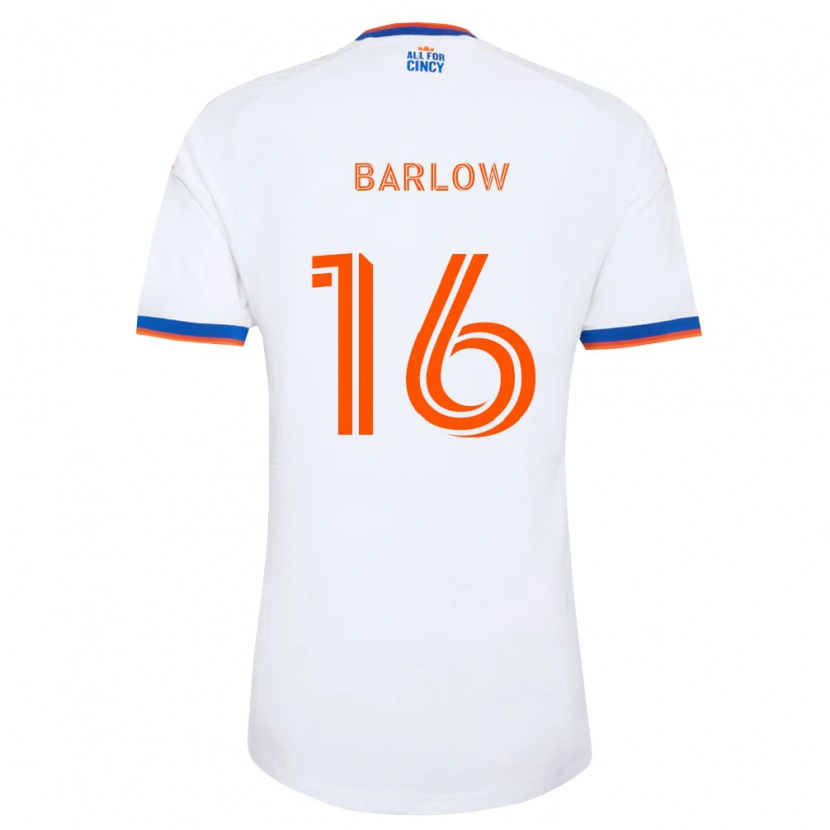 Danxen Niño Camiseta Tom Barlow #16 Blanco Azul Marino Naranja 2ª Equipación 2026/27 La Camisa