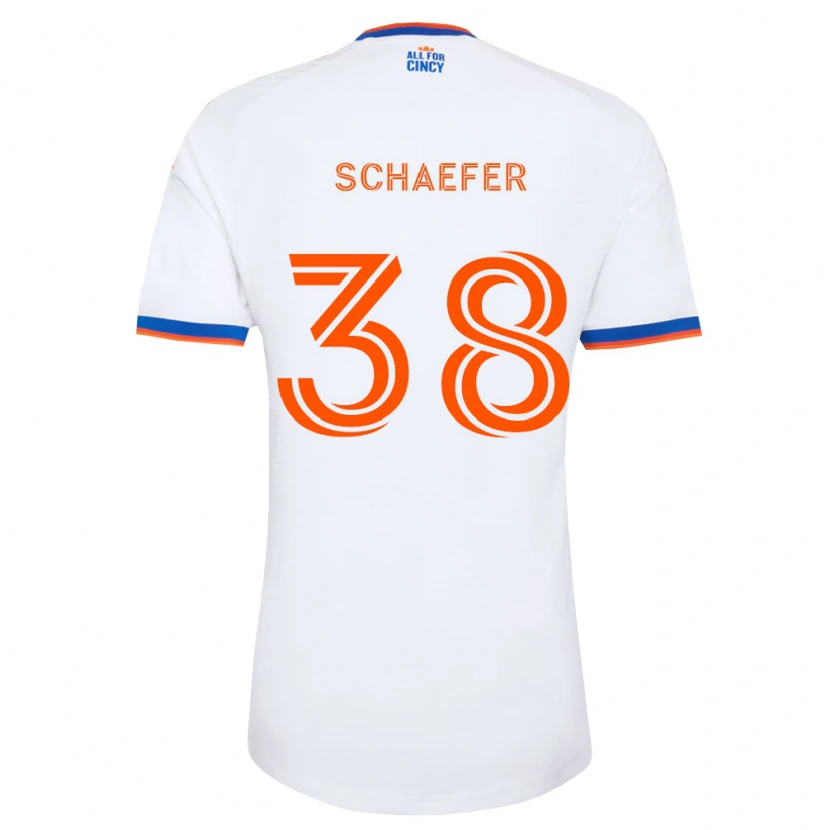 Danxen Niño Camiseta Brian Schaefer #38 Blanco Azul Marino Naranja 2ª Equipación 2026/27 La Camisa