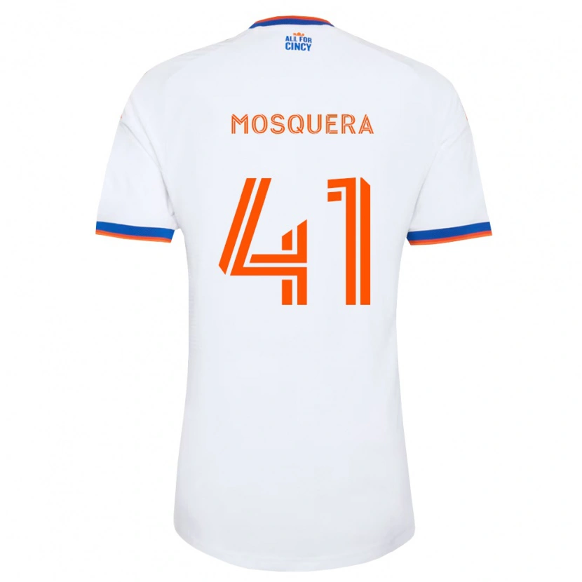 Danxen Niño Camiseta Deiver Mosquera #41 Blanco Azul Marino Naranja 2ª Equipación 2026/27 La Camisa