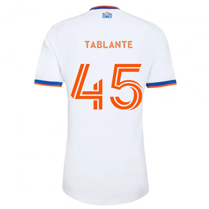 Danxen Niño Camiseta Moises Tablante #45 Blanco Azul Marino Naranja 2ª Equipación 2026/27 La Camisa