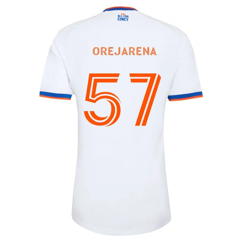 Danxen Niño Camiseta Leo Orejarena #57 Blanco Azul Marino Naranja 2ª Equipación 2026/27 La Camisa