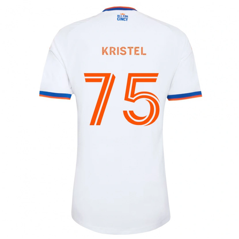 Danxen Niño Camiseta Brandon Kristel #75 Blanco Azul Marino Naranja 2ª Equipación 2026/27 La Camisa