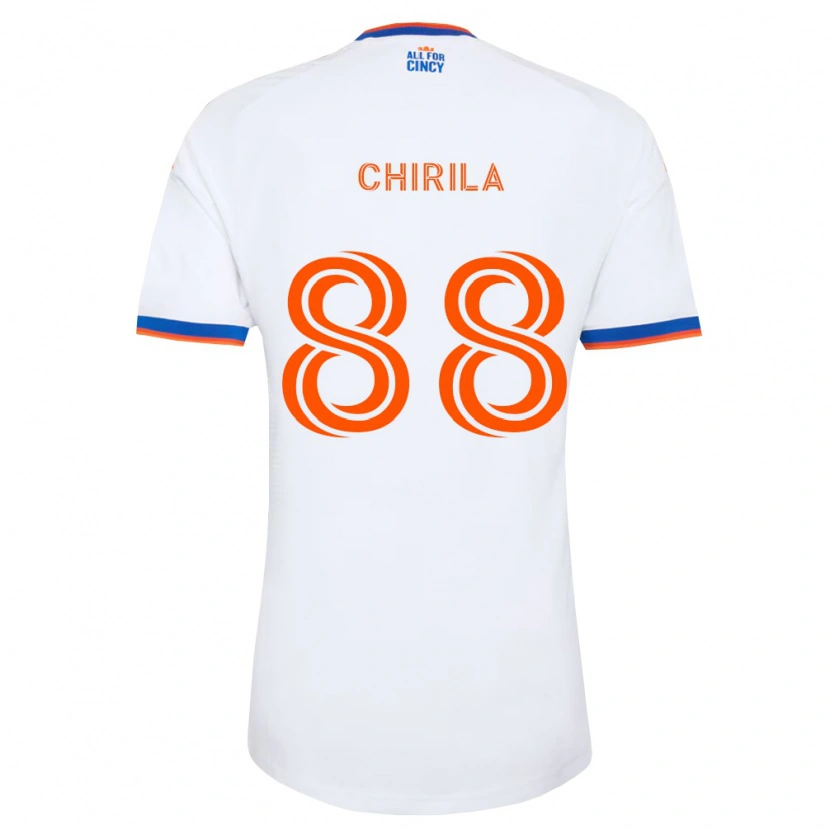 Danxen Niño Camiseta Andrei Chirilă #88 Blanco Azul Marino Naranja 2ª Equipación 2026/27 La Camisa