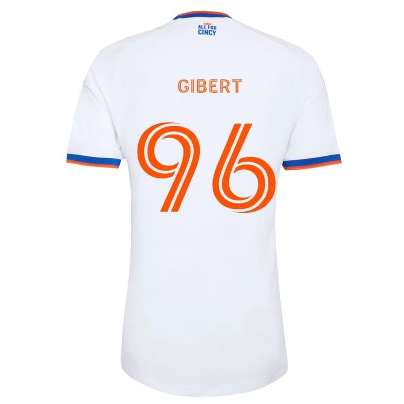 Danxen Niño Camiseta Gaël Gibert #96 Blanco Azul Marino Naranja 2ª Equipación 2026/27 La Camisa