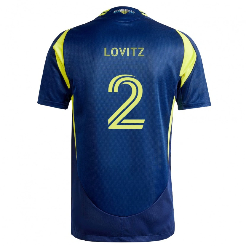 Danxen Niño Camiseta Daniel Lovitz #2 Amarillo Azul Marino 2ª Equipación 2026/27 La Camisa