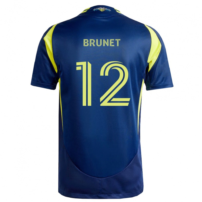 Danxen Niño Camiseta Charles-Emile Brunet #12 Amarillo Azul Marino 2ª Equipación 2026/27 La Camisa