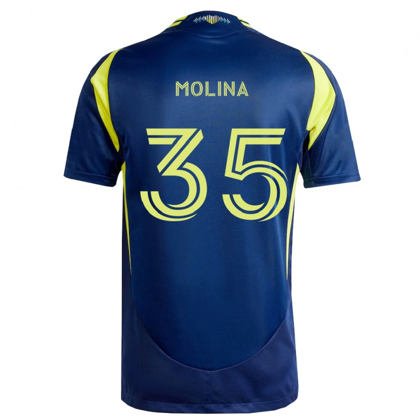 Danxen Niño Camiseta Malachi Molina #35 Amarillo Azul Marino 2ª Equipación 2026/27 La Camisa