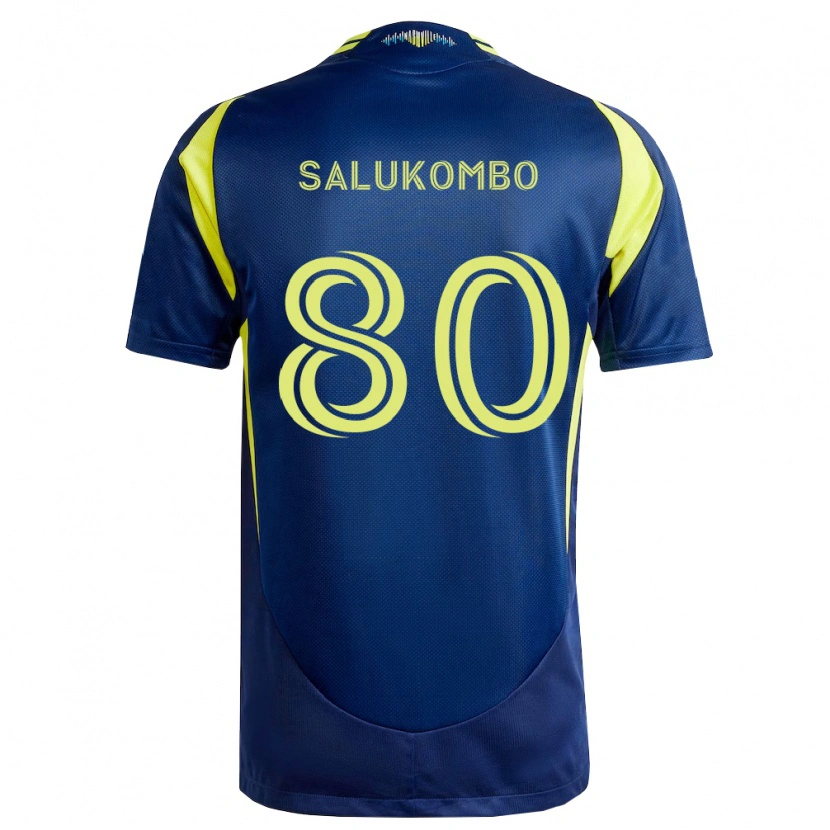 Danxen Niño Camiseta David Salukombo #80 Amarillo Azul Marino 2ª Equipación 2026/27 La Camisa