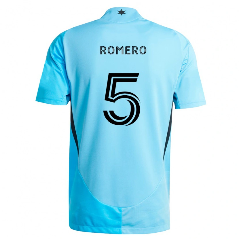 Danxen Niño Camiseta Nicolás Romero #5 Azul Claro Negro 2ª Equipación 2026/27 La Camisa