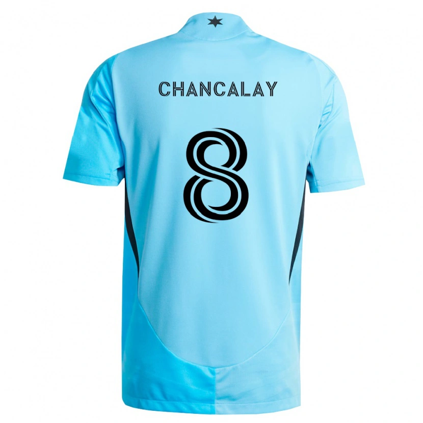 Danxen Niño Camiseta Tomás Chancalay #8 Azul Claro Negro 2ª Equipación 2026/27 La Camisa