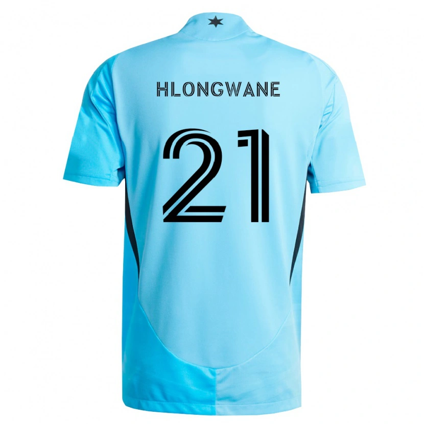 Danxen Niño Camiseta Bongokuhle Hlongwane #21 Azul Claro Negro 2ª Equipación 2026/27 La Camisa