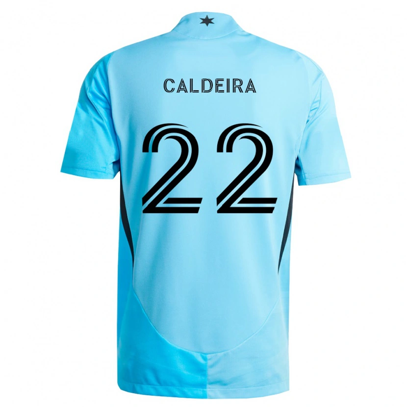 Danxen Niño Camiseta Marcus Caldeira #22 Azul Claro Negro 2ª Equipación 2026/27 La Camisa