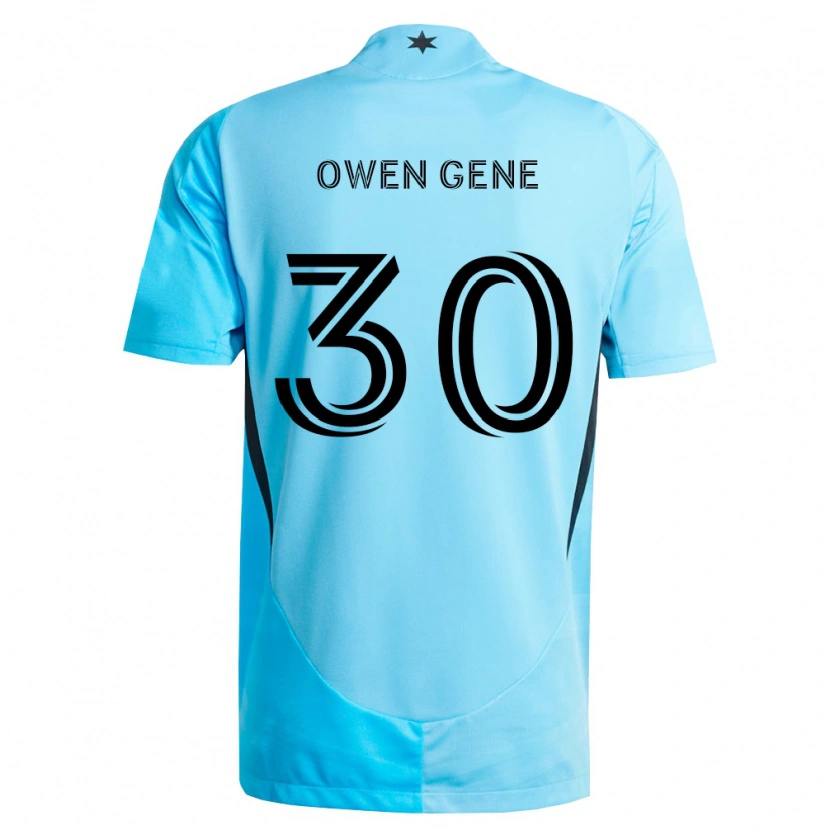Danxen Niño Camiseta Owen Gene #30 Azul Claro Negro 2ª Equipación 2026/27 La Camisa