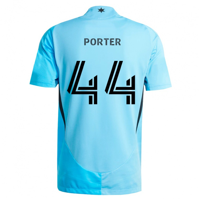 Danxen Niño Camiseta George Porter #44 Azul Claro Negro 2ª Equipación 2026/27 La Camisa
