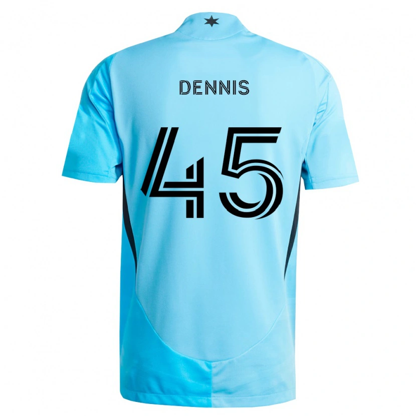 Danxen Niño Camiseta Tim Dennis #45 Azul Claro Negro 2ª Equipación 2026/27 La Camisa