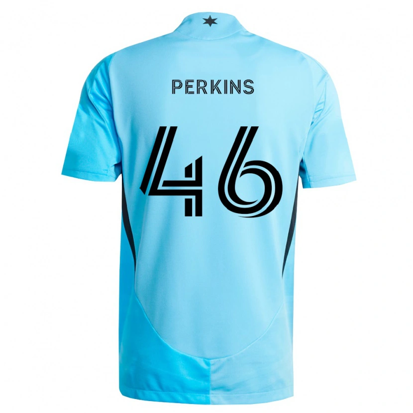 Danxen Niño Camiseta Keane Perkins #46 Azul Claro Negro 2ª Equipación 2026/27 La Camisa