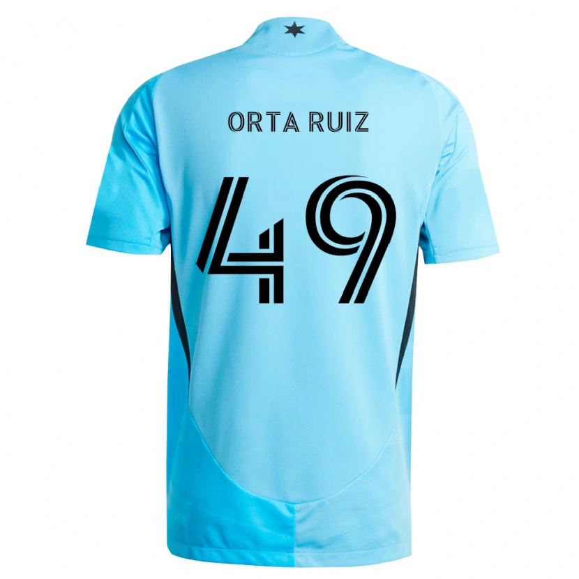 Danxen Niño Camiseta Jose Orta Ruiz #49 Azul Claro Negro 2ª Equipación 2026/27 La Camisa