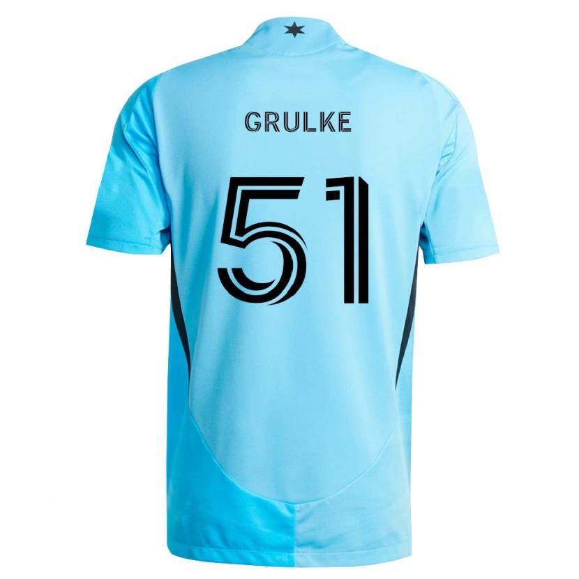 Danxen Niño Camiseta Calin Grulke #51 Azul Claro Negro 2ª Equipación 2026/27 La Camisa