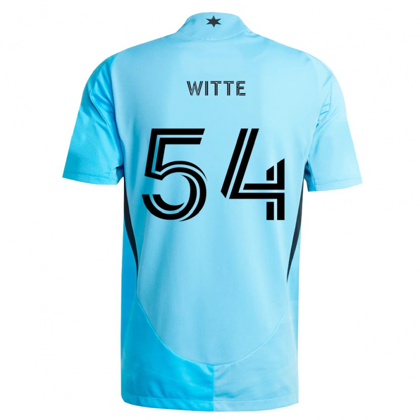 Danxen Niño Camiseta Alex Witte #54 Azul Claro Negro 2ª Equipación 2026/27 La Camisa