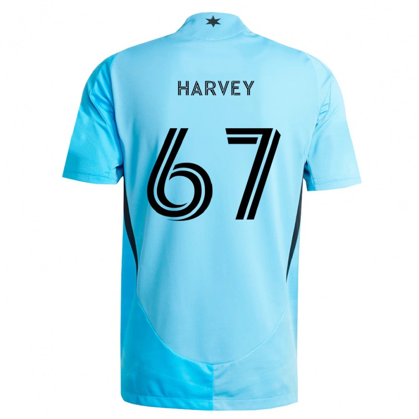Danxen Niño Camiseta Carlos Harvey #67 Azul Claro Negro 2ª Equipación 2026/27 La Camisa
