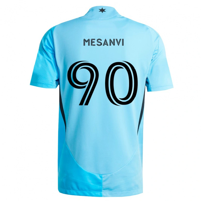 Danxen Niño Camiseta Loïc Mesanvi #90 Azul Claro Negro 2ª Equipación 2026/27 La Camisa