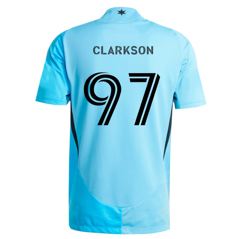 Danxen Niño Camiseta Jack Clarkson #97 Azul Claro Negro 2ª Equipación 2026/27 La Camisa