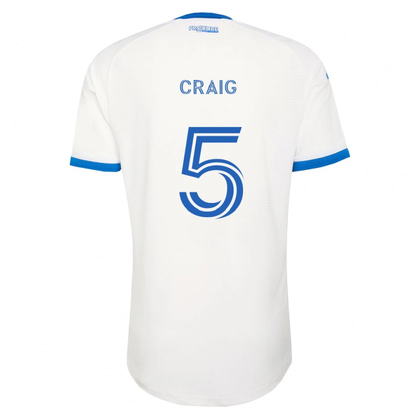 Danxen Niño Camiseta Brandan Craig #5 Azul Cielo Blanco 2ª Equipación 2026/27 La Camisa