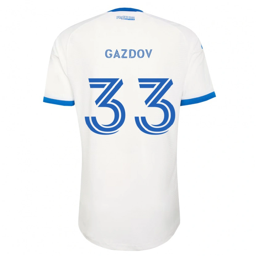Danxen Niño Camiseta Emil Gazdov #33 Azul Cielo Blanco 2ª Equipación 2026/27 La Camisa