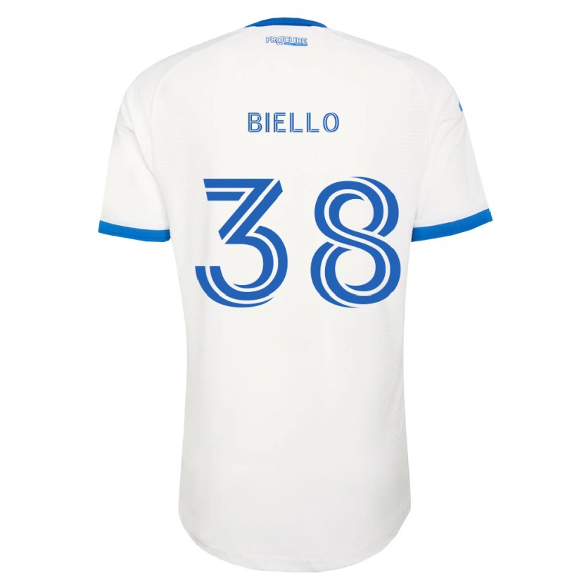 Danxen Niño Camiseta Alessandro Biello #38 Azul Cielo Blanco 2ª Equipación 2026/27 La Camisa