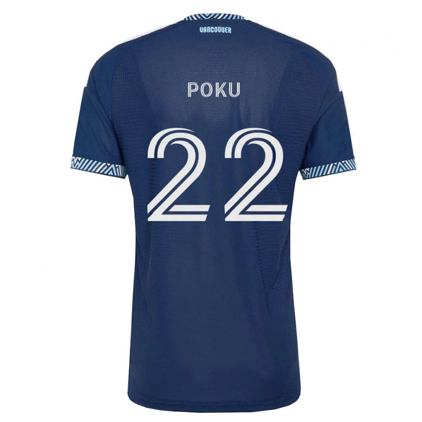 Danxen Niño Camiseta Kwasi Poku #22 Azul Profundo Blanco 2ª Equipación 2026/27 La Camisa