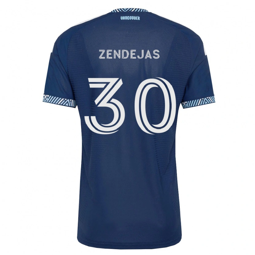 Danxen Niño Camiseta Adrián Zendejas #30 Azul Profundo Blanco 2ª Equipación 2026/27 La Camisa