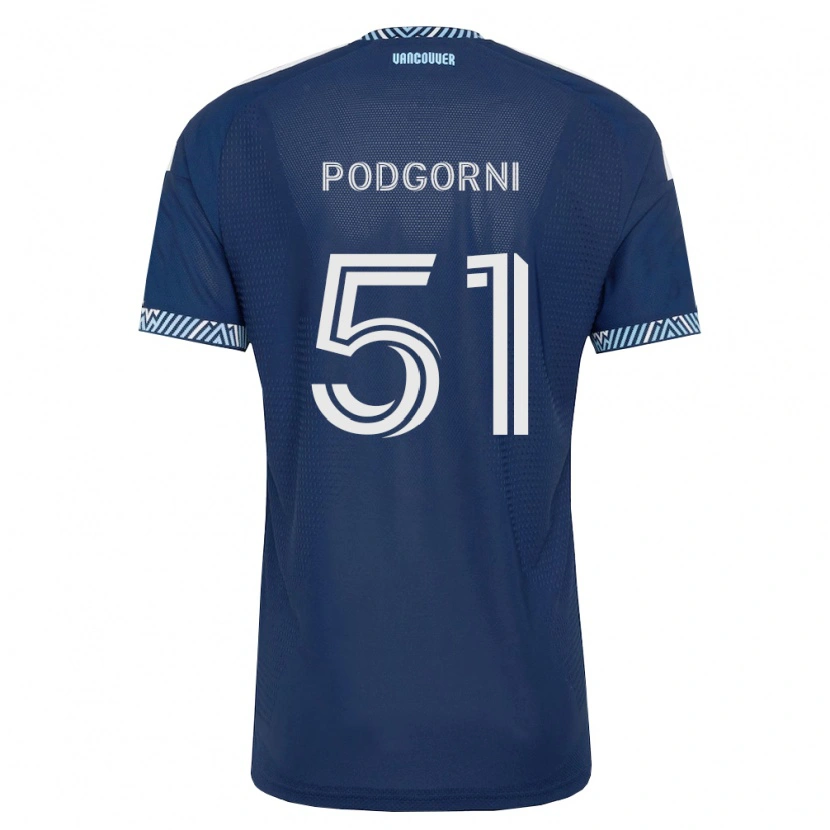 Danxen Niño Camiseta Kevin Podgorni #51 Azul Profundo Blanco 2ª Equipación 2026/27 La Camisa