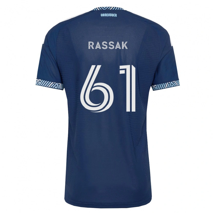 Danxen Niño Camiseta Carson Rassak #61 Azul Profundo Blanco 2ª Equipación 2026/27 La Camisa