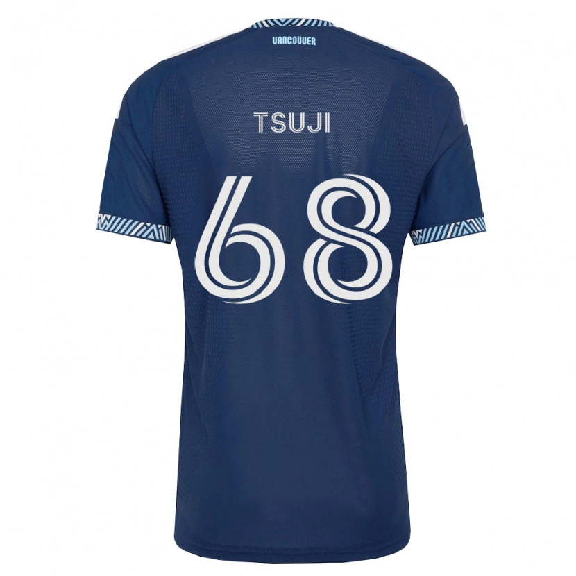 Danxen Niño Camiseta Yuma Tsuji #68 Azul Profundo Blanco 2ª Equipación 2026/27 La Camisa