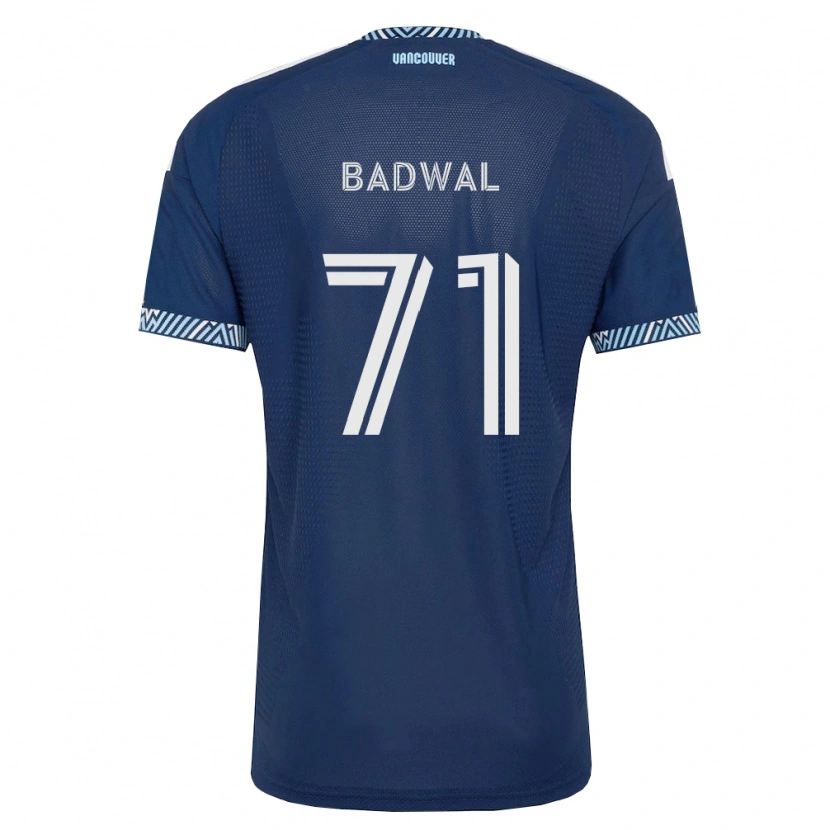 Danxen Niño Camiseta Manav Badwal #71 Azul Profundo Blanco 2ª Equipación 2026/27 La Camisa