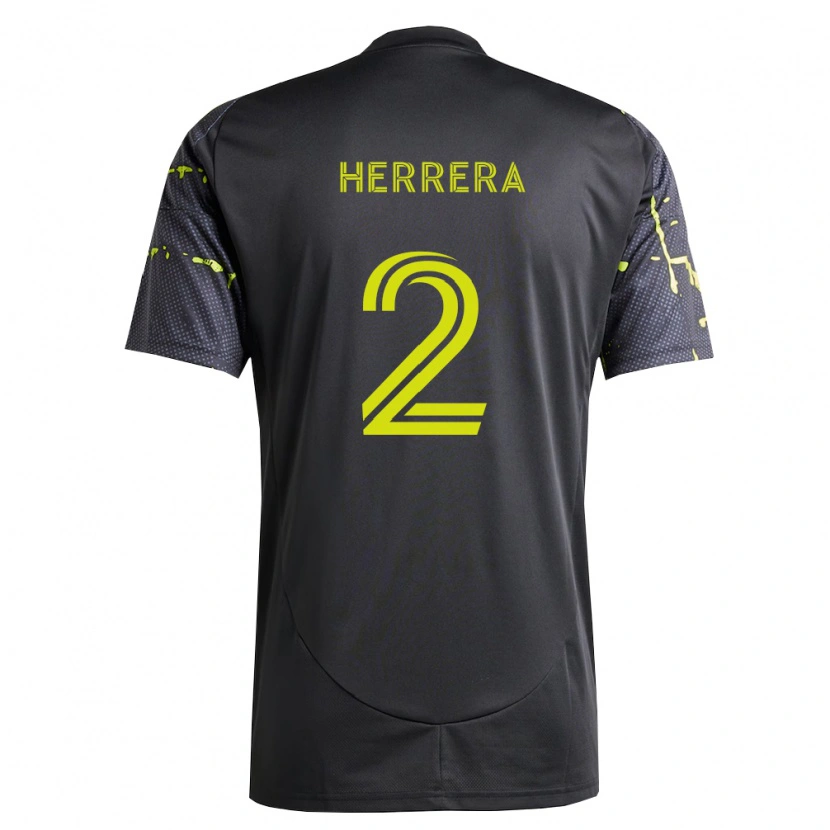 Danxen Niño Camiseta Andrés Herrera #2 Amarillo Fluorescente Negro 2ª Equipación 2026/27 La Camisa