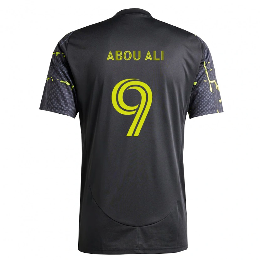 Danxen Niño Camiseta Wessam Abou Ali #9 Amarillo Fluorescente Negro 2ª Equipación 2026/27 La Camisa