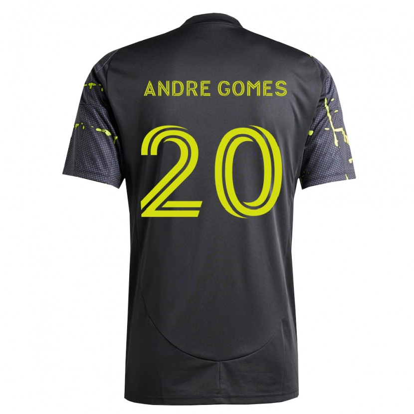 Danxen Niño Camiseta André Gomes #20 Amarillo Fluorescente Negro 2ª Equipación 2026/27 La Camisa