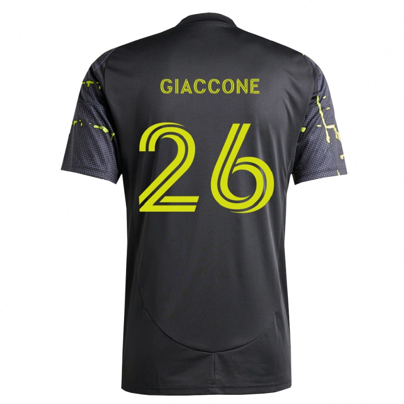 Danxen Niño Camiseta Lautaro Giaccone #26 Amarillo Fluorescente Negro 2ª Equipación 2026/27 La Camisa