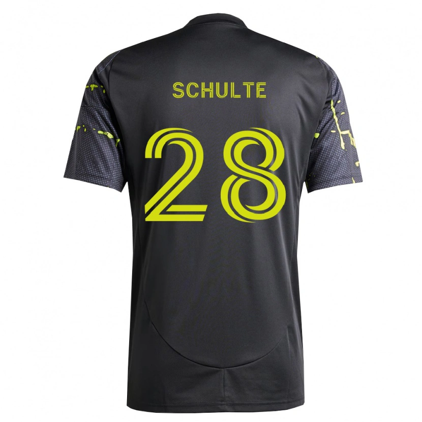 Danxen Niño Camiseta Patrick Schulte #28 Amarillo Fluorescente Negro 2ª Equipación 2026/27 La Camisa