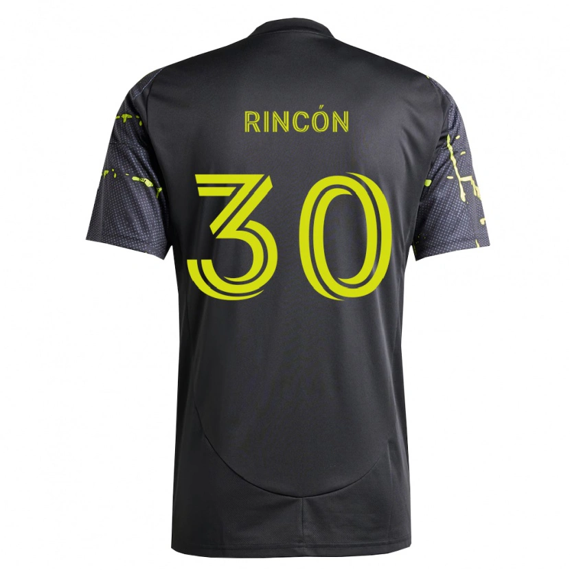 Danxen Niño Camiseta Nicolás Rincón #30 Amarillo Fluorescente Negro 2ª Equipación 2026/27 La Camisa