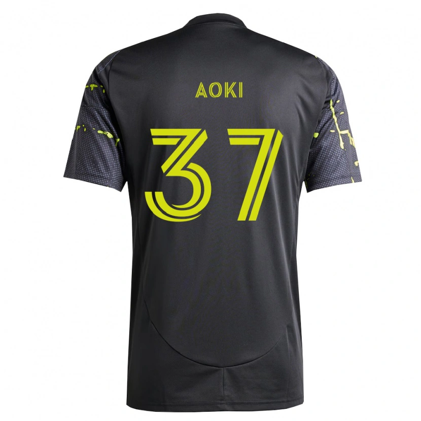 Danxen Niño Camiseta Rui Aoki #37 Amarillo Fluorescente Negro 2ª Equipación 2026/27 La Camisa