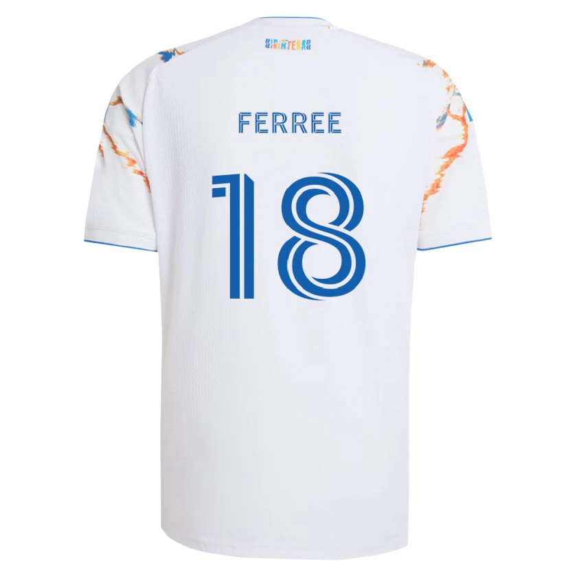 Danxen Niño Camiseta Duran Ferree #18 Blanco Naranja Azul 2ª Equipación 2026/27 La Camisa