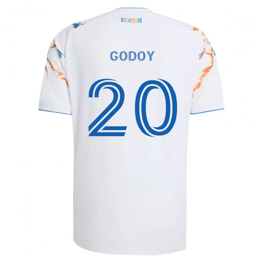 Danxen Niño Camiseta Aníbal Godoy #20 Blanco Naranja Azul 2ª Equipación 2026/27 La Camisa