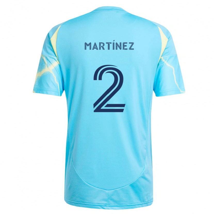 Danxen Niño Camiseta Geiner Martínez #2 Azul Claro Negro Amarillo Claro 2ª Equipación 2026/27 La Camisa