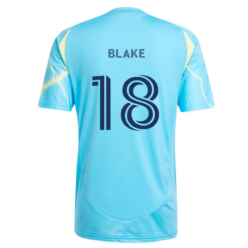 Danxen Niño Camiseta Andre Blake #18 Azul Claro Negro Amarillo Claro 2ª Equipación 2026/27 La Camisa
