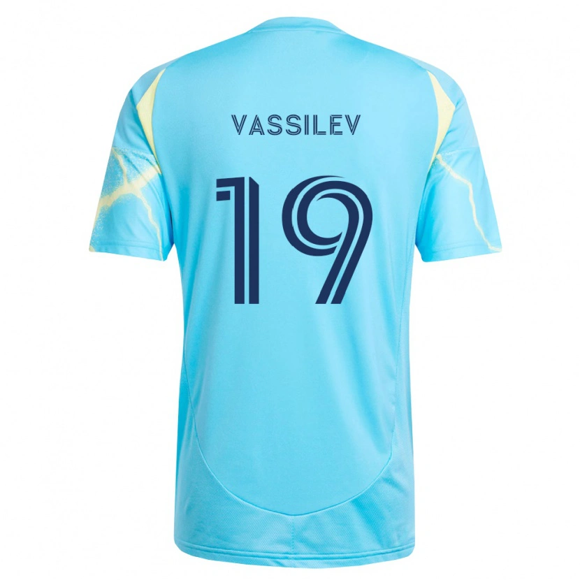 Danxen Niño Camiseta Indiana Vassilev #19 Azul Claro Negro Amarillo Claro 2ª Equipación 2026/27 La Camisa