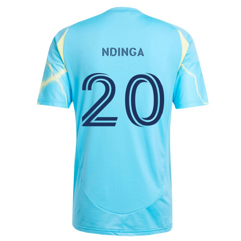 Danxen Niño Camiseta Philippe Ndinga #20 Azul Claro Negro Amarillo Claro 2ª Equipación 2026/27 La Camisa