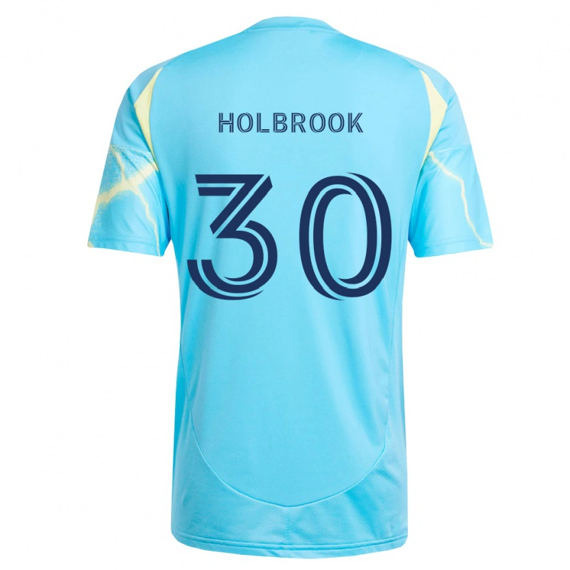 Danxen Niño Camiseta Pierce Holbrook #30 Azul Claro Negro Amarillo Claro 2ª Equipación 2026/27 La Camisa