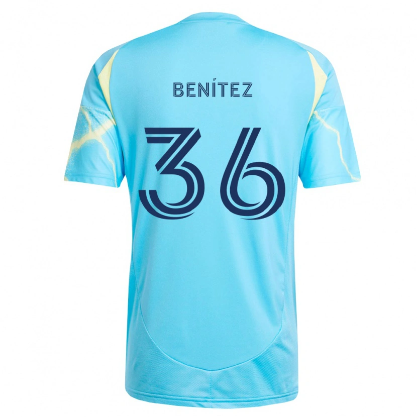 Danxen Niño Camiseta Óscar Benítez #36 Azul Claro Negro Amarillo Claro 2ª Equipación 2026/27 La Camisa